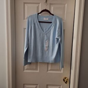 Old Navy Light Blue V-Neck Sweater